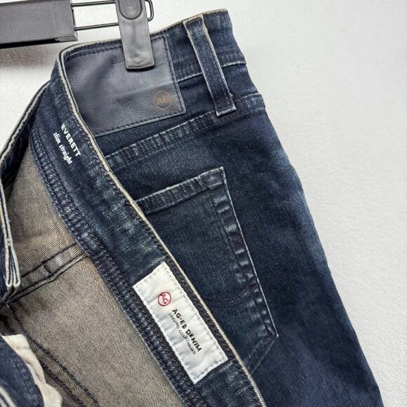 AG Adriano Goldschmied Jeans Men's 35x33 Blue Dark Wash Everett Slim Straight - Picture 8 of 11